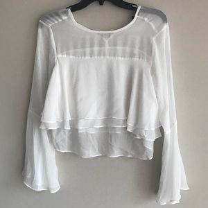 TOPSHOP Flowy Bell Sleeve Top